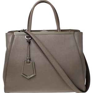 FENDI 2Jours Taupe Grey Tote NEW
